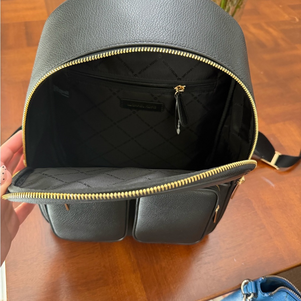 Michael Kors Black Backpack with Gold Accents - Picture 3 of 3